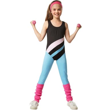 Fitness-stjerne børnekostume - 128 (7-8y)