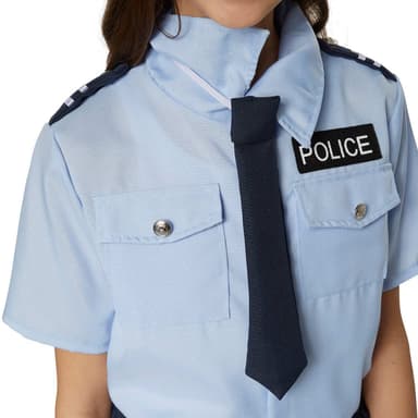 Politibetjent pige børnekostume - 128 (7-8y)