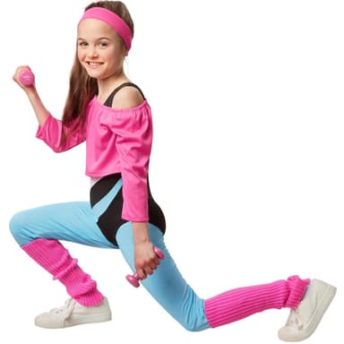 Fitness-stjerne børnekostume - 128 (7-8y)