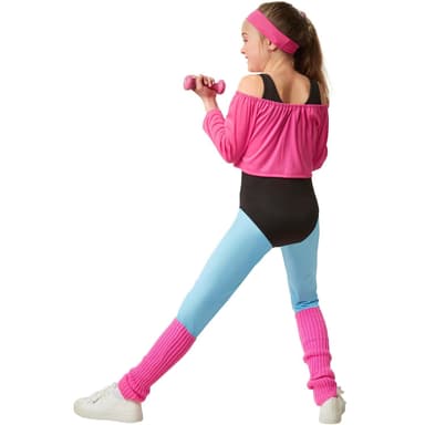 Fitness-stjerne børnekostume - 128 (7-8y)
