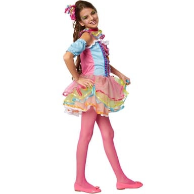 Neon Rainbow girl børnekostume - 140 (9-10y)