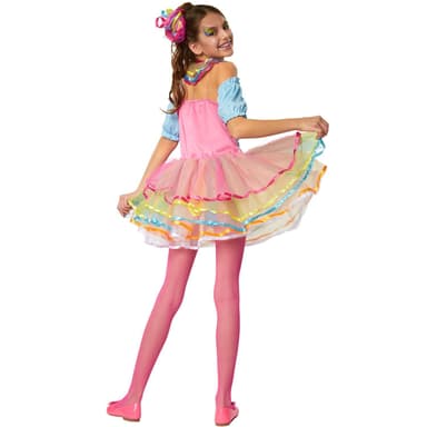 Neon Rainbow girl børnekostume - 140 (9-10y)