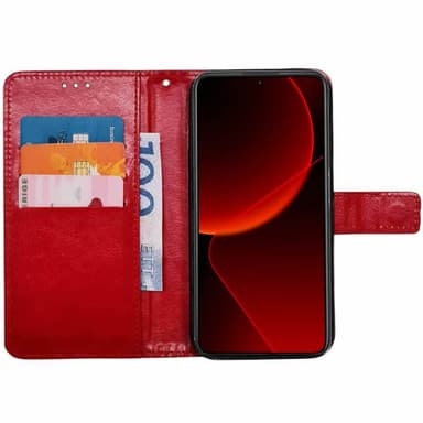 Wallet cover 3-kort Xiaomi 15 - Rød