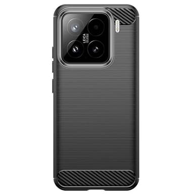 Børstet silikone cover Xiaomi 15 Pro - Sort