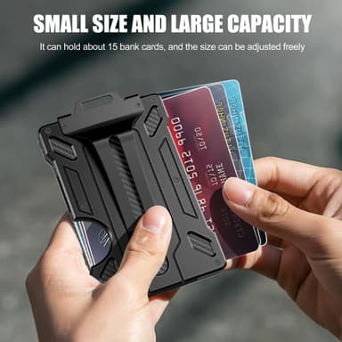 RFID kreditkortholder med Cash Clip 6 kort Sort
