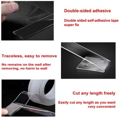 Genanvendeligt dobbeltsidet nanotape 5 m 2-pakke