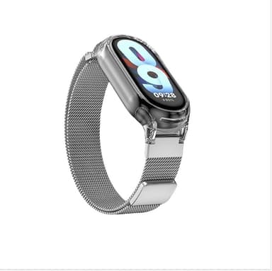 Magnetisk rem til Xiaomi Mi Band med gennemsigtigt etui Sølv Xiaomi Mi Band 7