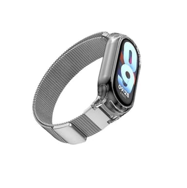 Magnetisk rem til Xiaomi Mi Band med gennemsigtigt etui Sølv Xiaomi Mi Band 7