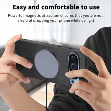 SKALO Google Pixel 9/9 Pro PU læder Hybrid Cover - Sort