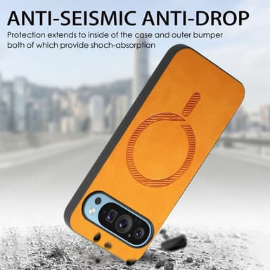 SKALO Google Pixel 9/9 Pro PU læder Hybrid Cover - Sort