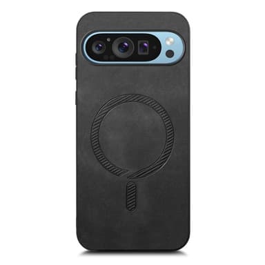 SKALO Google Pixel 9/9 Pro PU læder Hybrid Cover - Sort