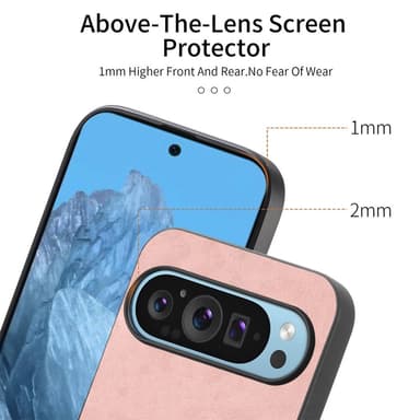 SKALO Google Pixel 9/9 Pro PU læder Hybrid Cover - Sort