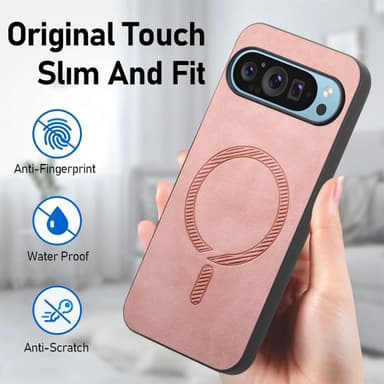 SKALO Google Pixel 9/9 Pro PU læder Hybrid Cover - Sort