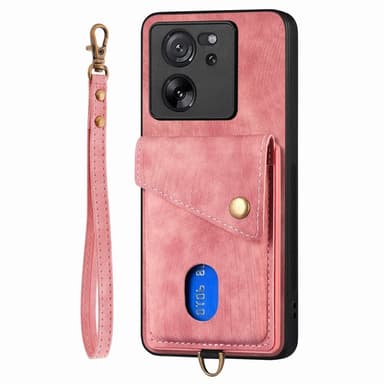 SKALO Xiaomi 13T/13T Pro PU-læder Cover med Pung - Pink