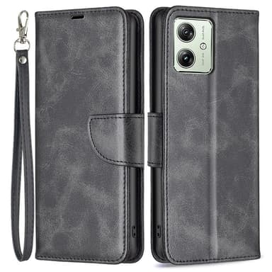 SKALO Motorola Moto G54 5G Flip Cover m. pung i PU-læder - Sort