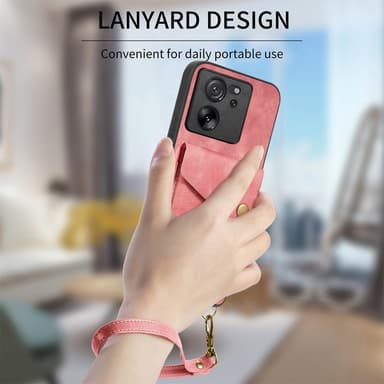 SKALO Xiaomi 13T/13T Pro PU-læder Cover med Pung - Pink