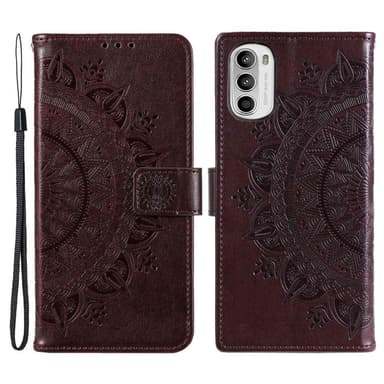 SKALO Motorola Moto G52 Mandala Flip Cover - Brun