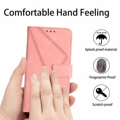 SKALO Motorola Moto E14 4G PU læderpung med prægning - Pink