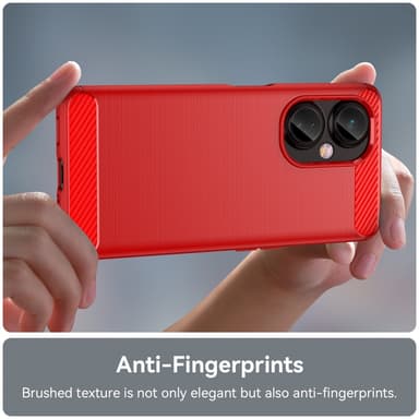 SKALO OnePlus Nord CE 3 Lite 5G Armor Carbon Stødsikker TPU-cover - Rød