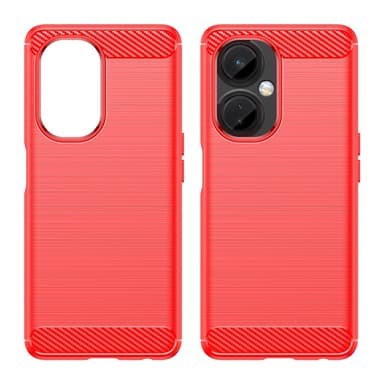 SKALO OnePlus Nord CE 3 Lite 5G Armor Carbon Stødsikker TPU-cover - Rød