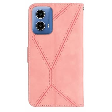 SKALO Motorola Moto E14 4G PU læderpung med prægning - Pink