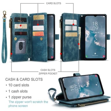 CaseMe Samsung A34 5G CaseMe Big Wallet Pungetui - Blå