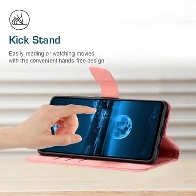 SKALO Motorola Moto E14 4G PU læderpung med prægning - Pink