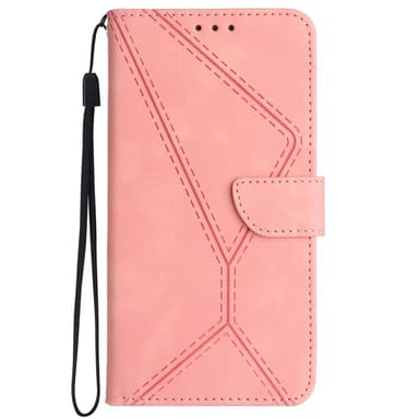 SKALO Motorola Moto E14 4G PU læderpung med prægning - Pink