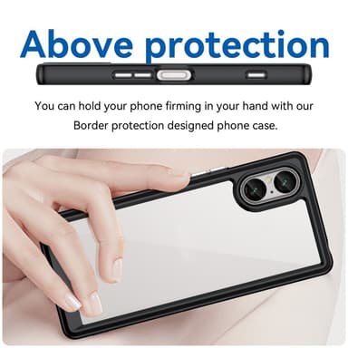 SKALO Sony Xperia 5 V Farve Bumper Cover - Sort