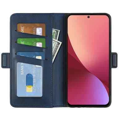 SKALO Xiaomi 12 Premium Wallet Flip Cover - Blå
