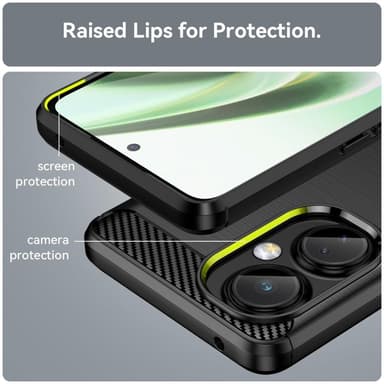 SKALO OnePlus Nord CE 3 Lite 5G Armor Carbon Stødsikker TPU-cover - Sort