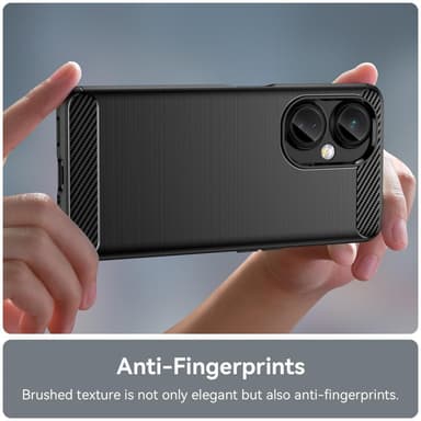 SKALO OnePlus Nord CE 3 Lite 5G Armor Carbon Stødsikker TPU-cover - Sort