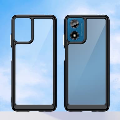SKALO Motorola Moto E14 4G Stødsikker Clear Hybrid Cover - Sort