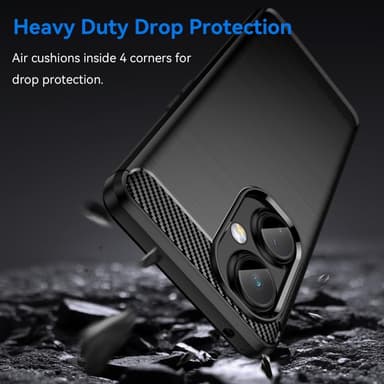 SKALO OnePlus Nord CE 3 Lite 5G Armor Carbon Stødsikker TPU-cover - Sort