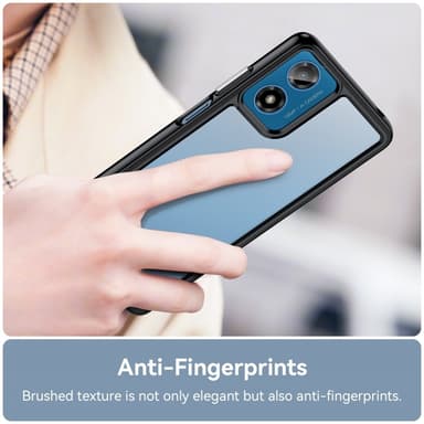 SKALO Motorola Moto E14 4G Stødsikker Clear Hybrid Cover - Sort
