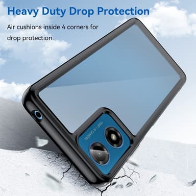 SKALO Motorola Moto E14 4G Stødsikker Clear Hybrid Cover - Sort