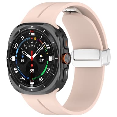 SKALO Silikonearmbånd metallspænde Samsung Watch Ultra 47mm - Pink