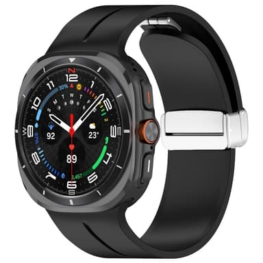 SKALO Silikonearmbånd metallspænde Samsung Watch Ultra 47mm - Sort