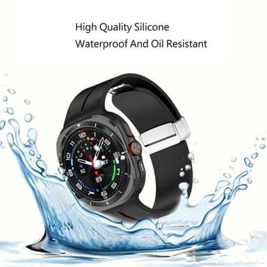 SKALO Silikonearmbånd metallspænde Samsung Watch Ultra 47mm - Sort