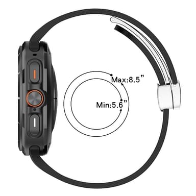 SKALO Silikonearmbånd metallspænde Samsung Watch Ultra 47mm - Sort