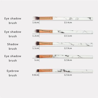 Professionelle, skånsomme makeup-pensler 10-pak, marmorhvid