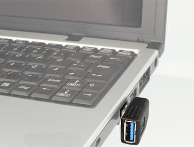 DeLOCK USB 3.0 adapter, angled 270° horizontal, male-female, black