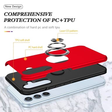 Samsung Galaxy A55 Fingerring Kickstand Hybrid Taske