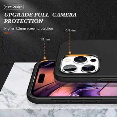 Til iPhone 16 Pro Max Fingerring Kickstand Hybrid Taske - Sort
