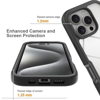 Etui Cover til iPhone 16 Pro PC+TPU Gennemsigtigt telefoncover + PET-skærmfilm