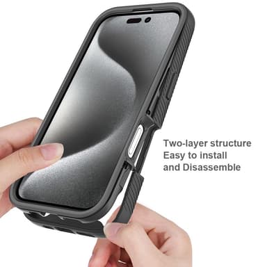 Etui Cover til iPhone 16 Pro PC+TPU Gennemsigtigt telefoncover + PET-skærmfilm