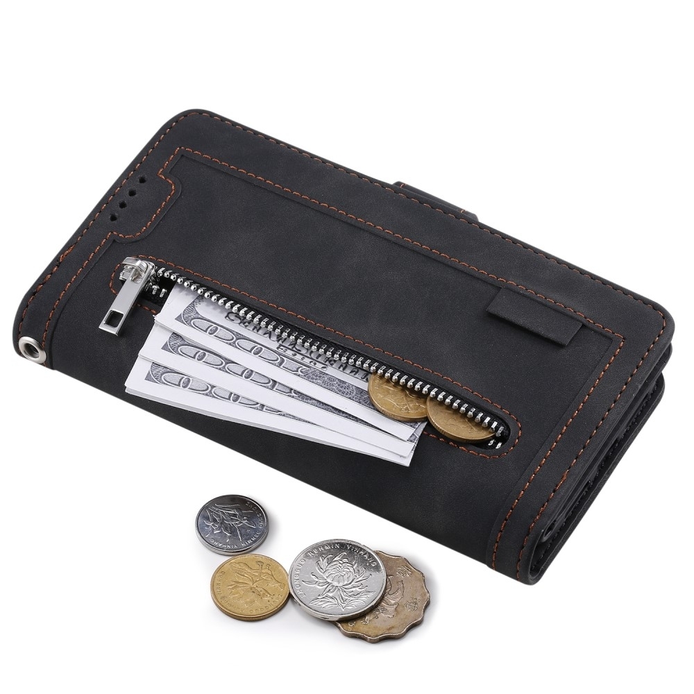 Til Samsung Galaxy A16 5G / A16 4G Etui med Lynlåslomme og 9 Kortlommer