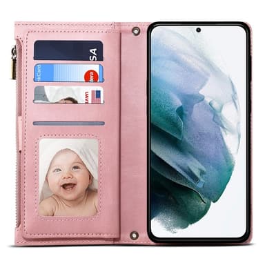 ESEBLE Star Series Til Samsung Galaxy S24 FE Etui med Lynlåslomme - Rosaguld
