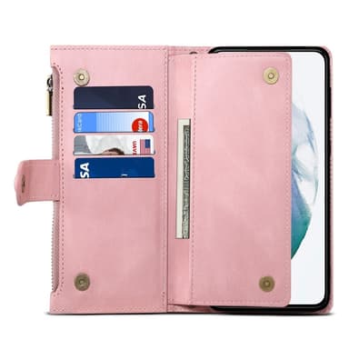 ESEBLE Star Series Til Samsung Galaxy S24 FE Etui med Lynlåslomme - Rosaguld