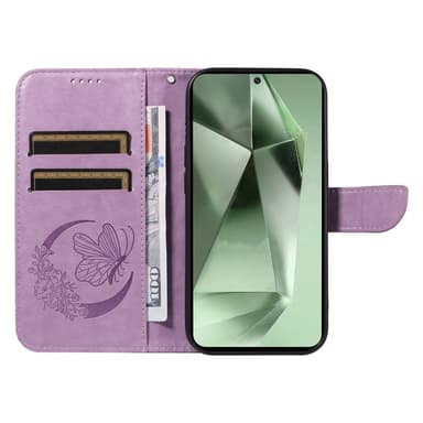Til Samsung Galaxy S24 FE Etui Stand Tegnebog Etui Sommerfuglemønster